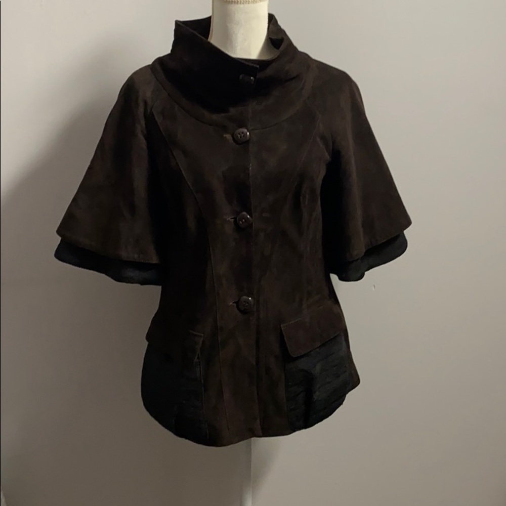 Punto Suede Jacket - Brown and Black